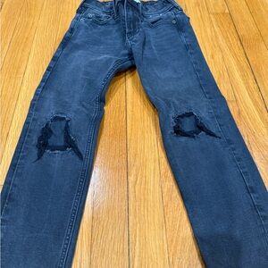 Abercrombie Kids Distressed Dark Gray Skinny Jeans
